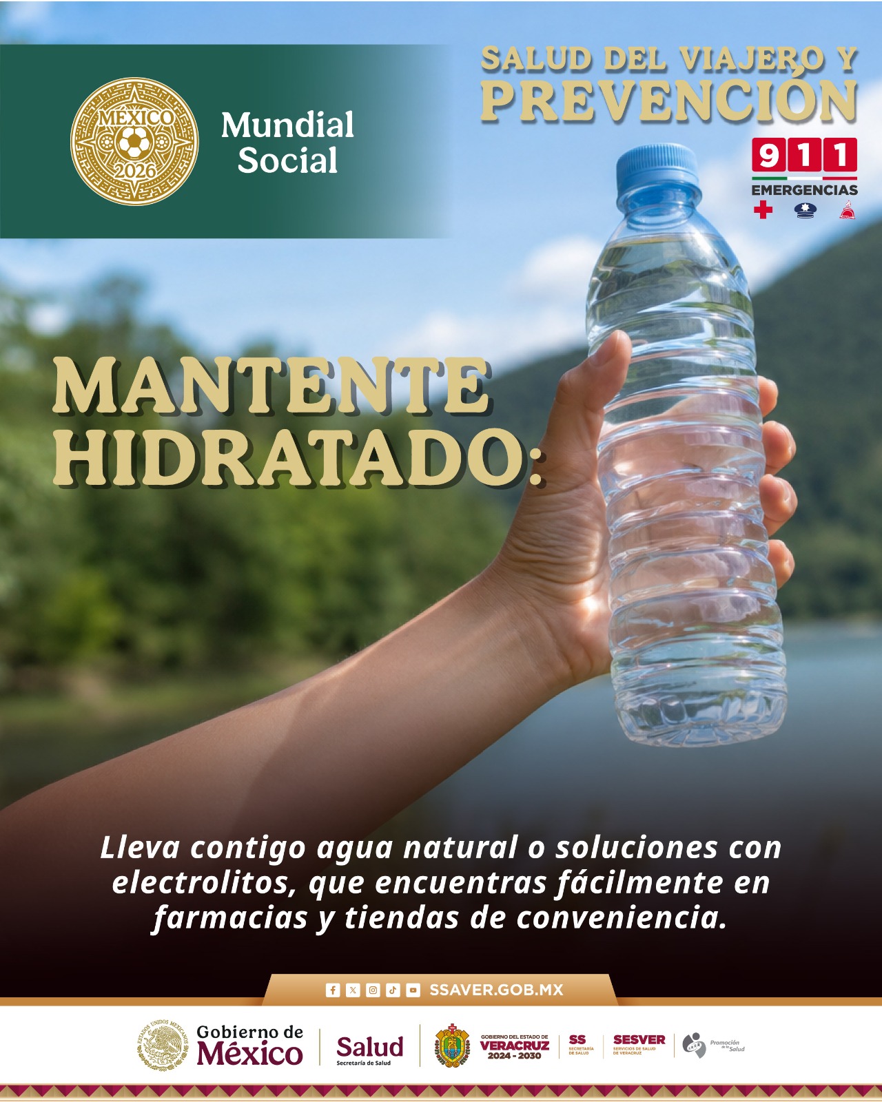 FRENTE A LAS ALTAS TEMPERATURAS MANTENTE HIDRATADO